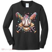 Cool Sport Baseball Home Plate Drip With Sprinkles Drip Kids Long Sleeve Shirt thumb 0