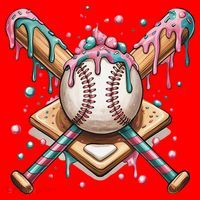 Cool Sport Baseball Home Plate Drip With Sprinkles Drip Santa Hat thumb 1