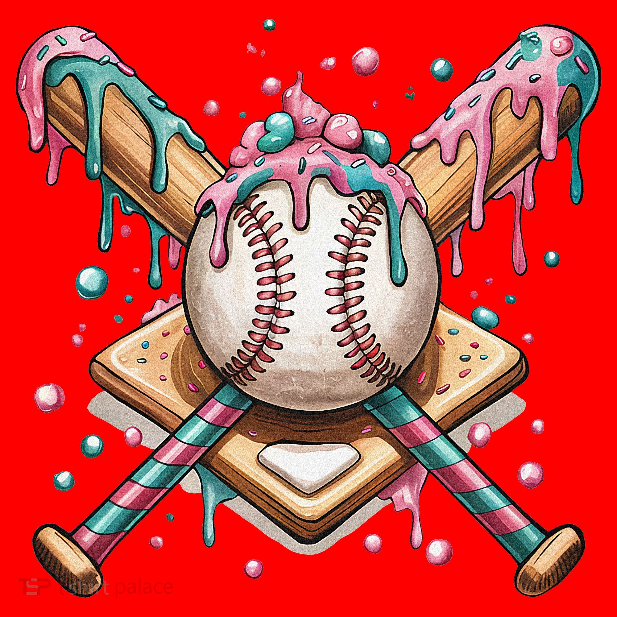 Cool Sport Baseball Home Plate Drip With Sprinkles Drip Santa Hat