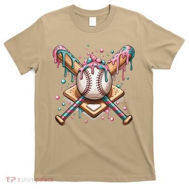 Cool Sport Baseball Home Plate Drip With Sprinkles Drip T-Shirt