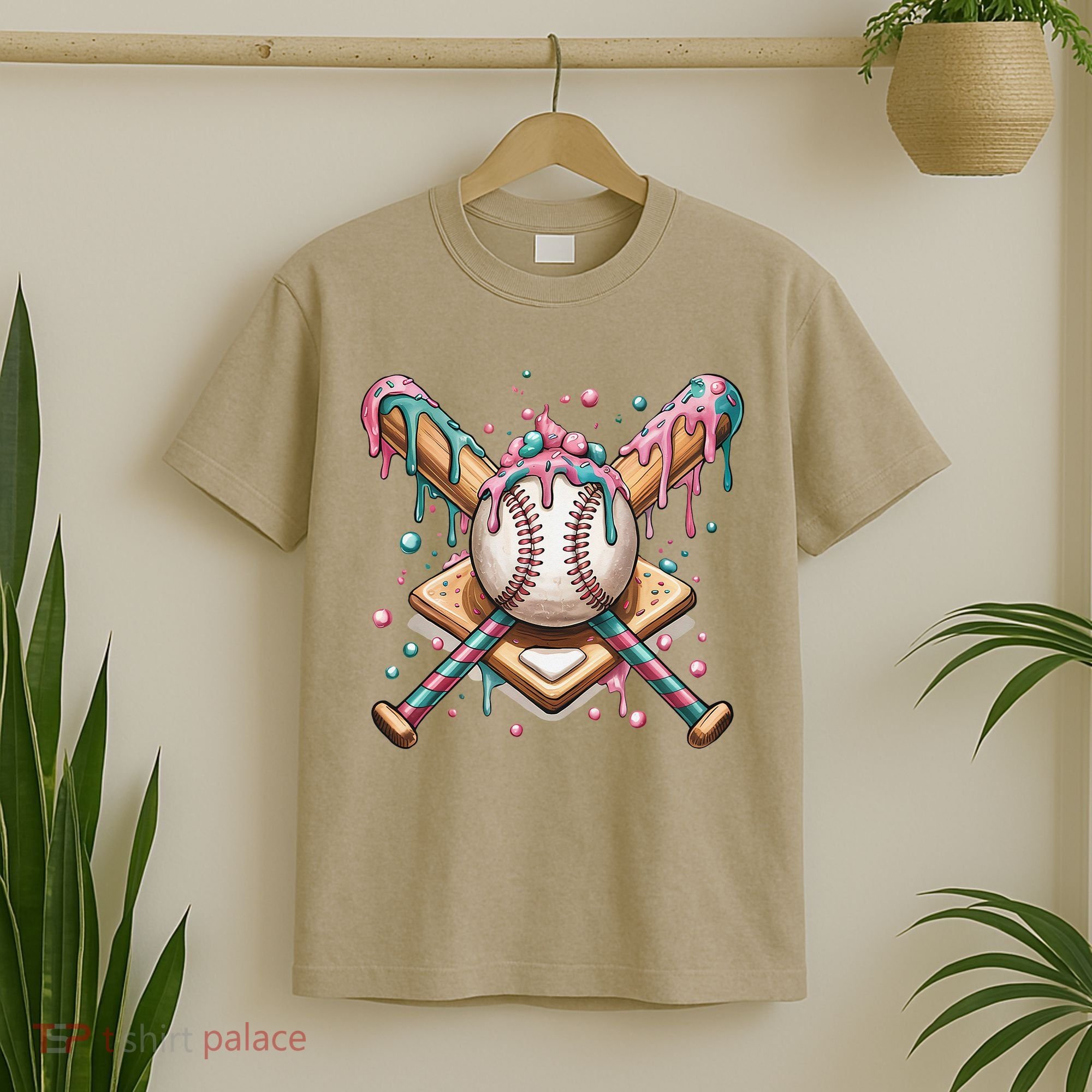 Cool Sport Baseball Home Plate Drip With Sprinkles Drip T-Shirt