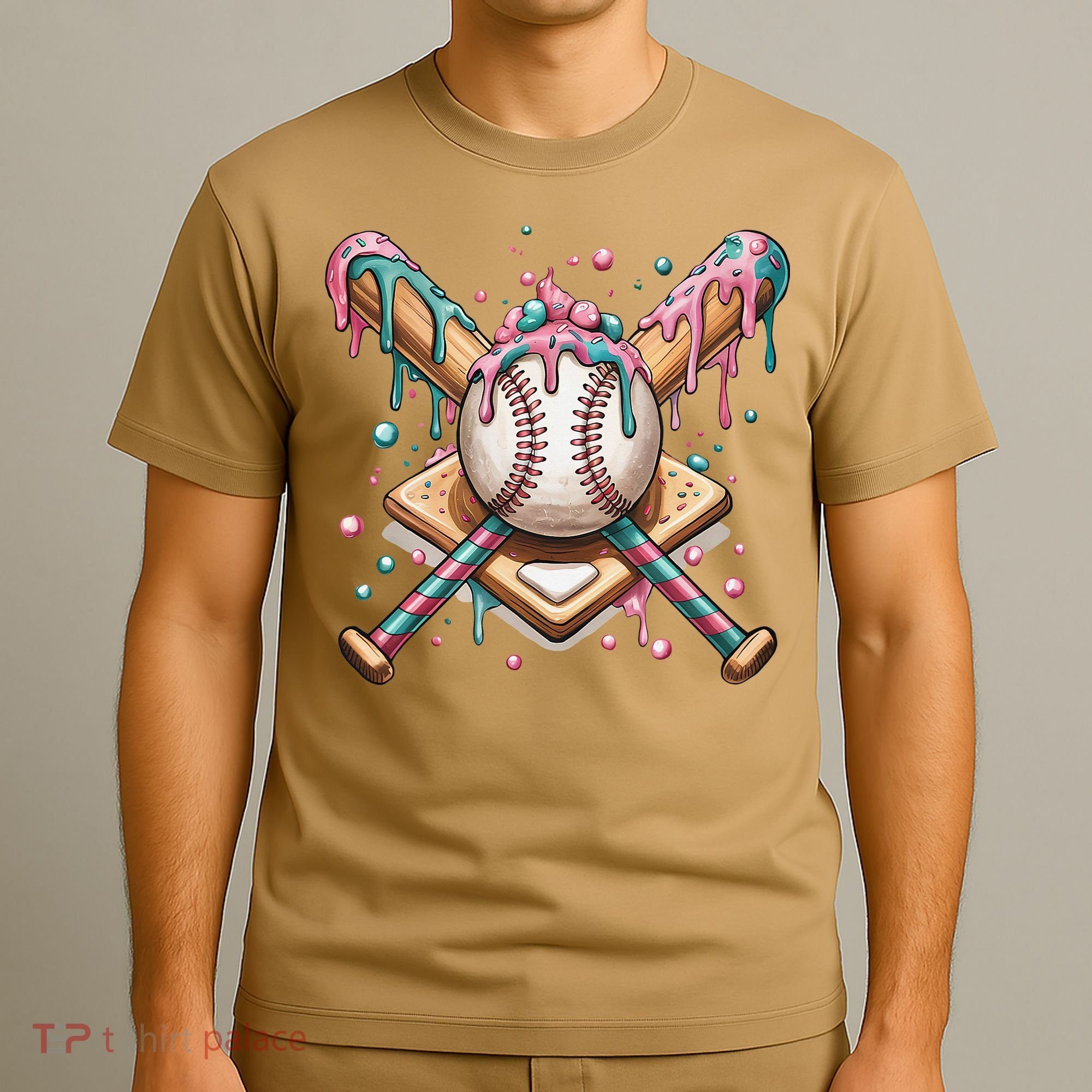 Cool Sport Baseball Home Plate Drip With Sprinkles Drip T-Shirt