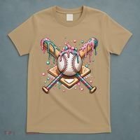 Cool Sport Baseball Home Plate Drip With Sprinkles Drip T-Shirt thumb 5