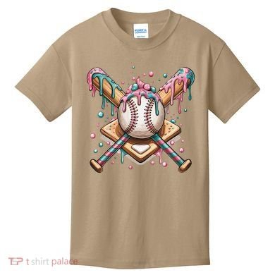 Cool Sport Baseball Home Plate Drip With Sprinkles Drip Kids T-Shirt