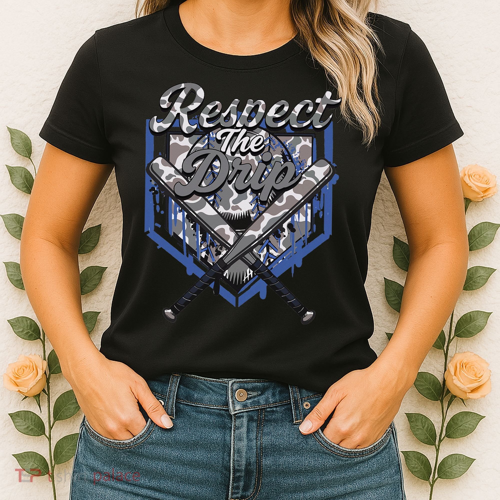 Cool Sport Baseball Home Camo Plate Drip With Sprinkles Women's T-Shirt