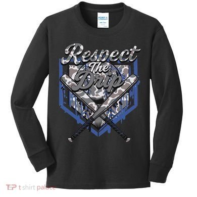 Cool Sport Baseball Home Camo Plate Drip With Sprinkles Kids Long Sleeve Shirt