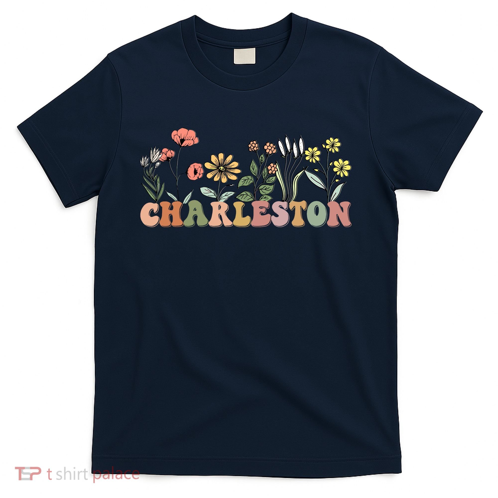 Charleston SC Bachelorette Vintage 70s Retro Wildflowers T-Shirt