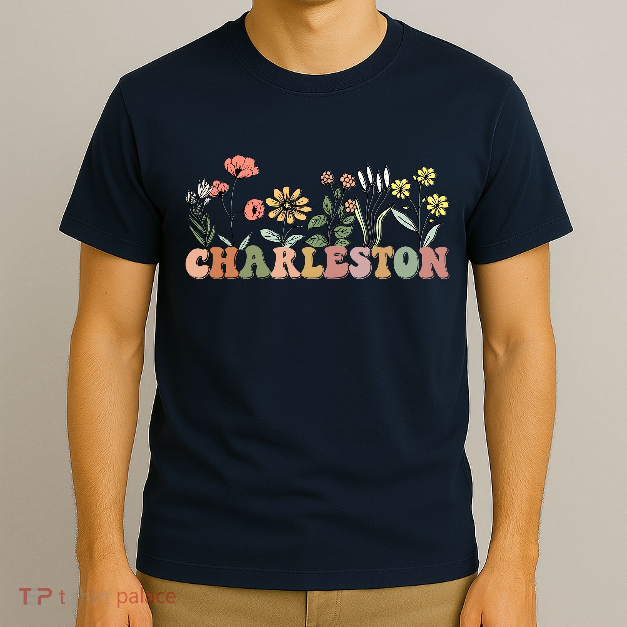 Charleston SC Bachelorette Vintage 70s Retro Wildflowers T-Shirt