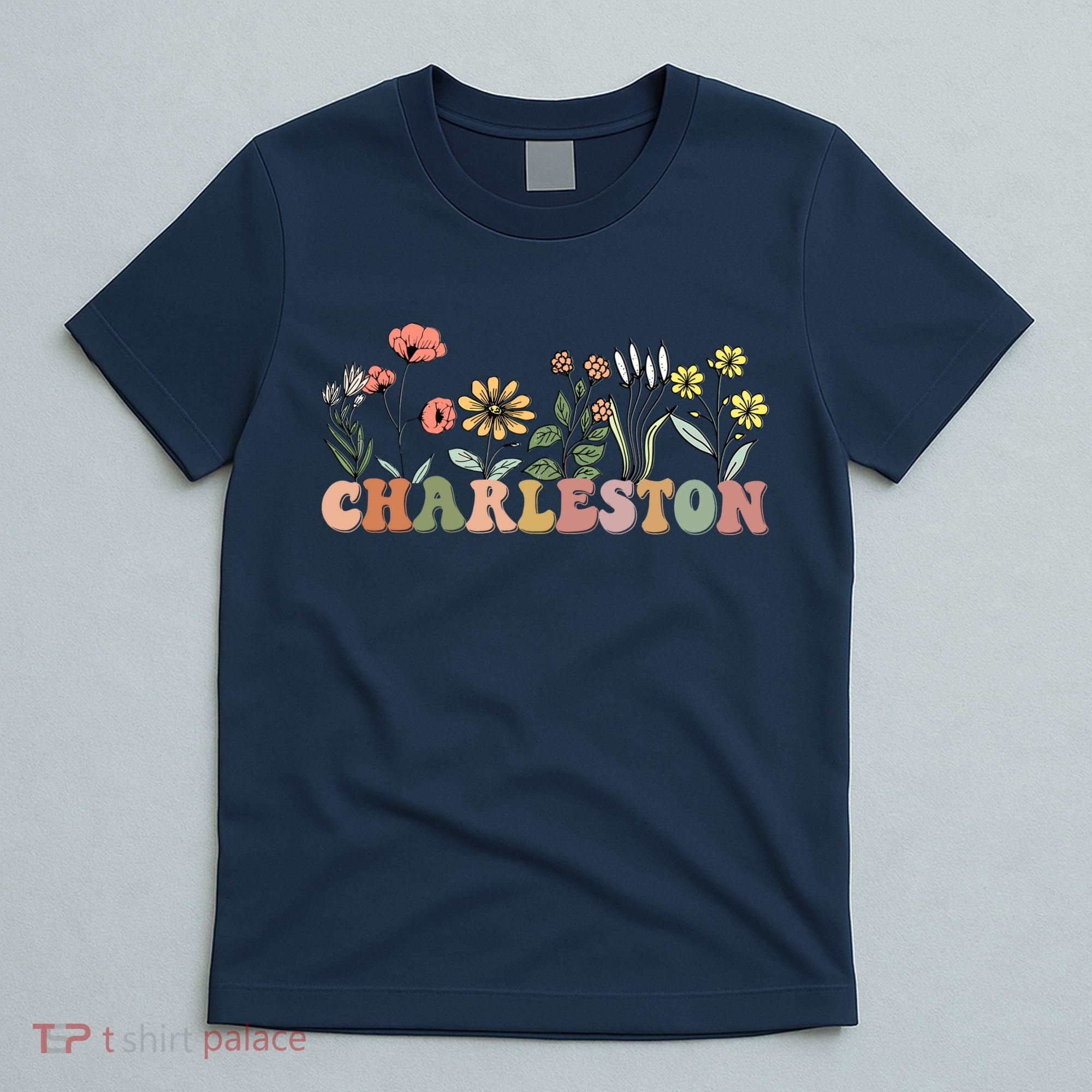 Charleston SC Bachelorette Vintage 70s Retro Wildflowers T-Shirt