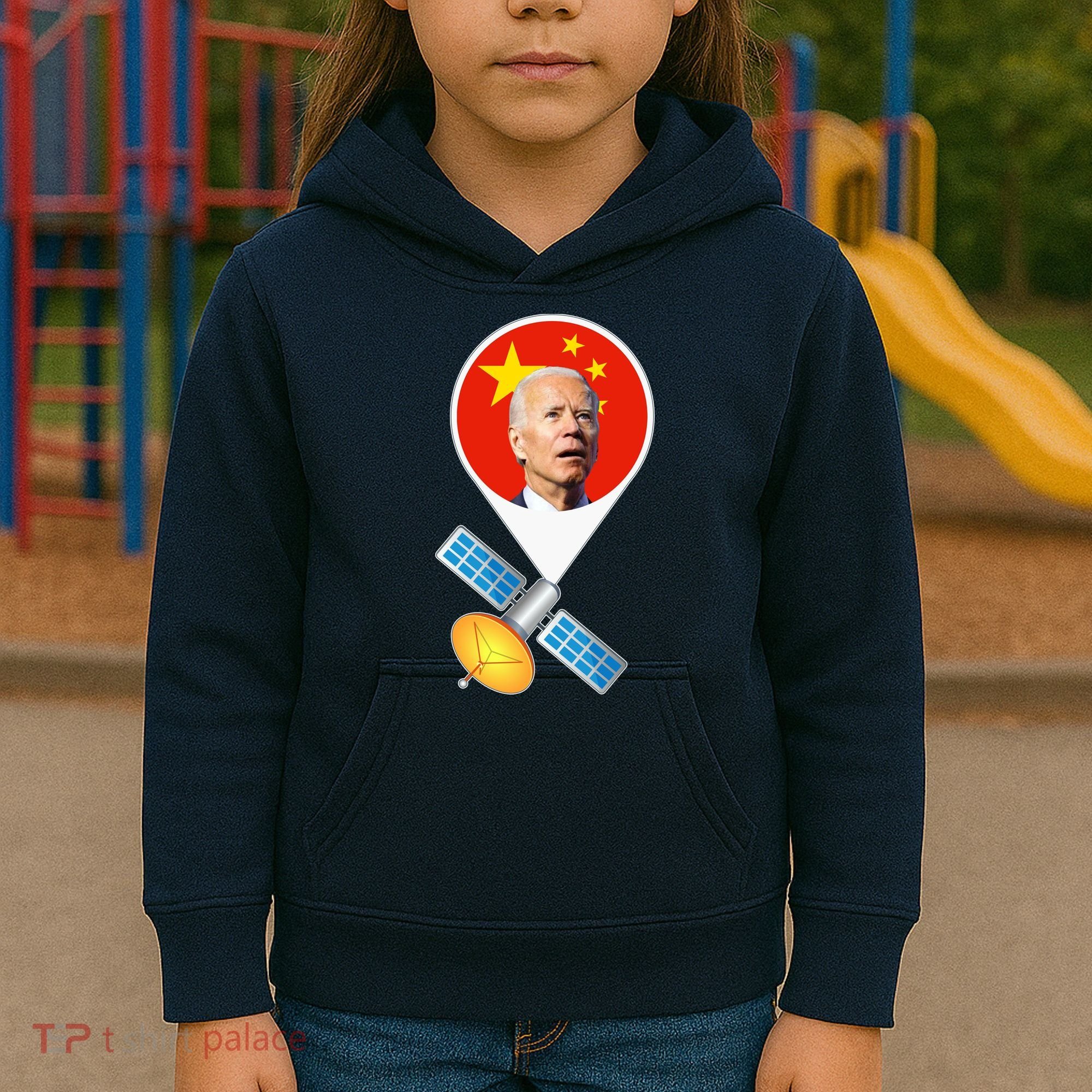 Chinese Satellite Balloon Joe Biden Kids Hoodie