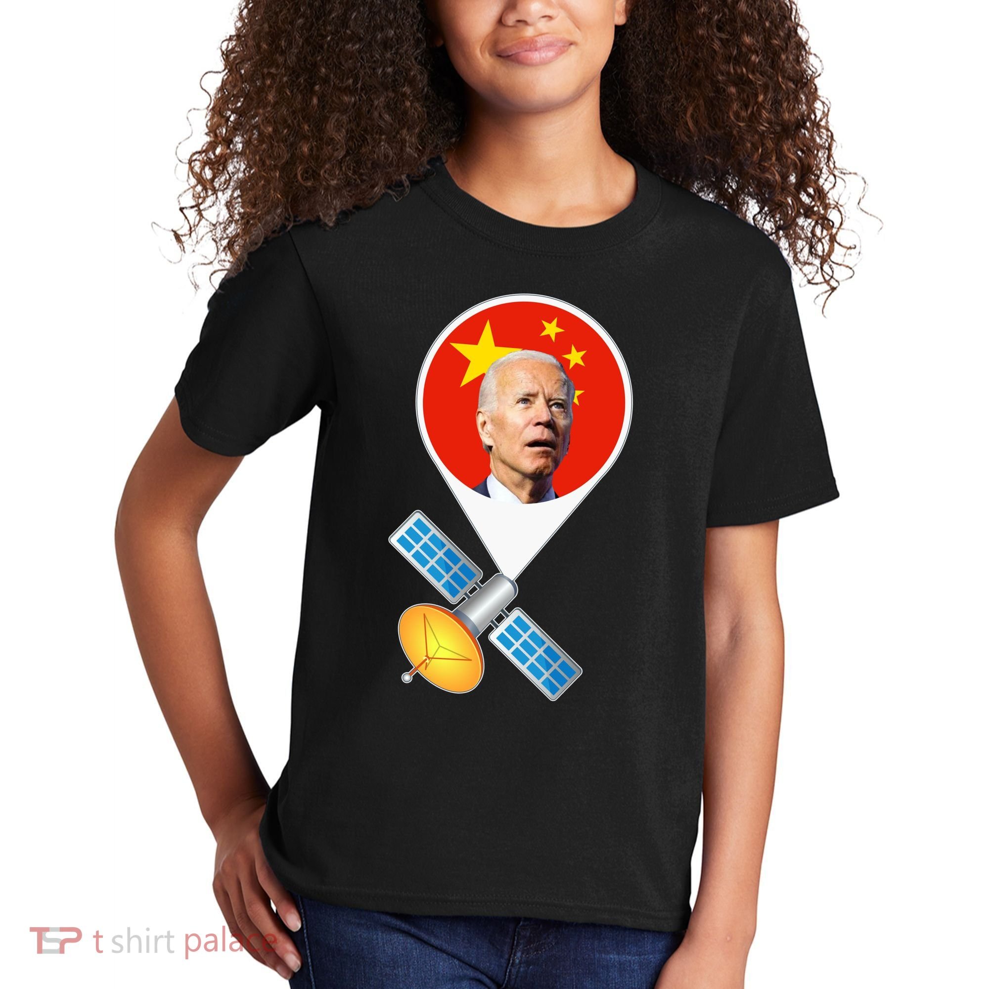 Chinese Satellite Balloon Joe Biden Kids T-Shirt