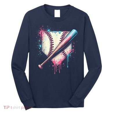 Cool Sport Baseball Plate Drip Home With Sprinkles Drip Long Sleeve Shirt