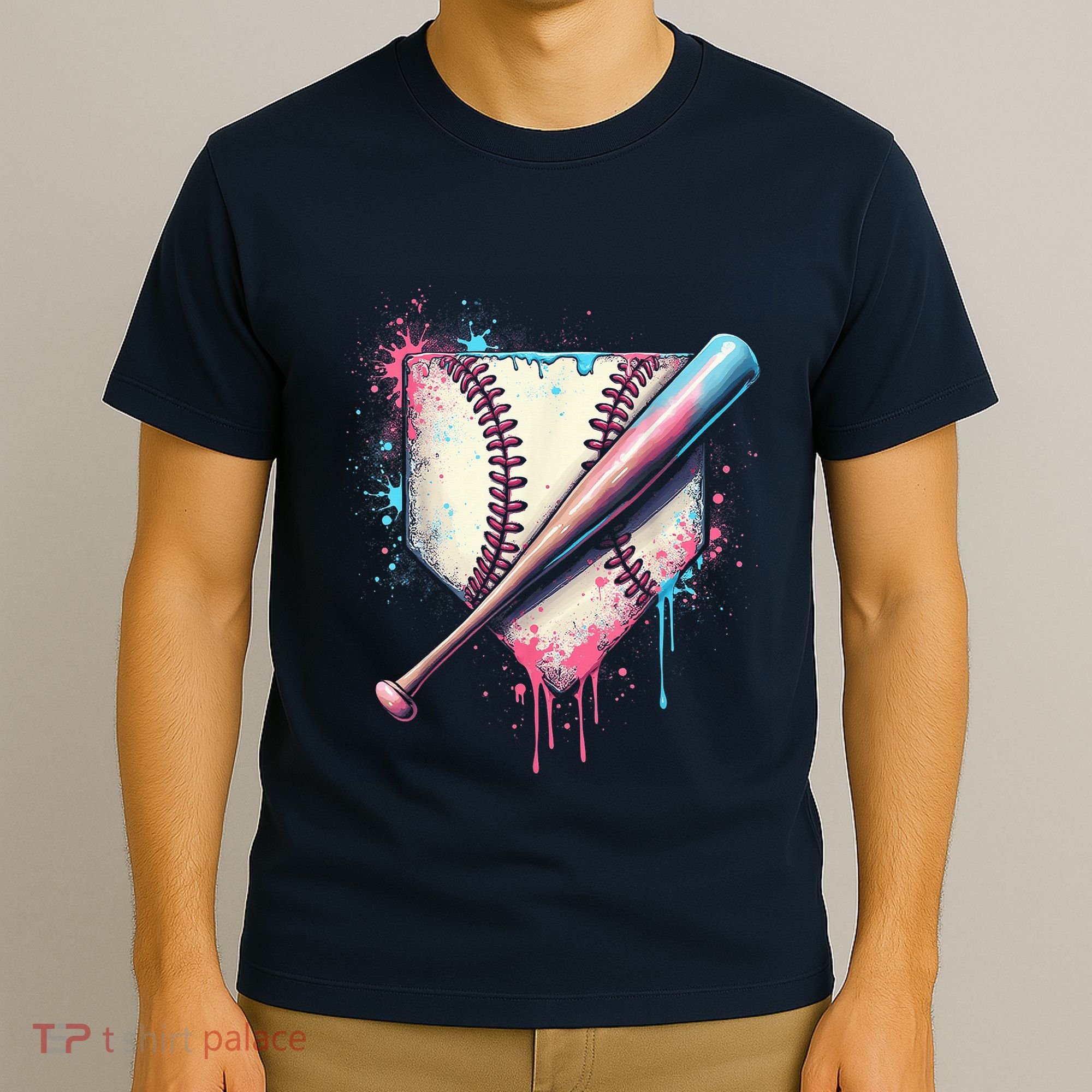 Cool Sport Baseball Plate Drip Home With Sprinkles Drip T-Shirt