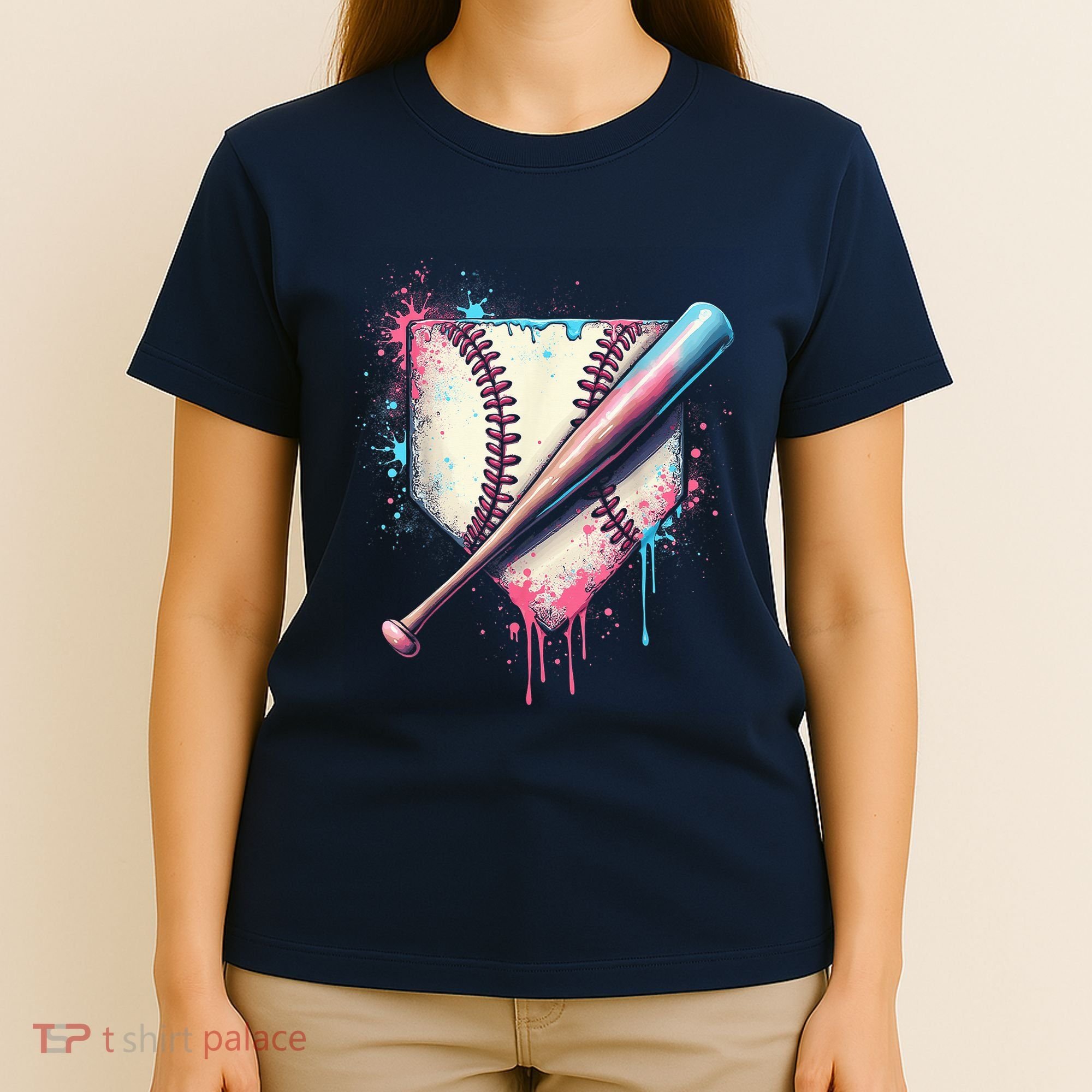 Cool Sport Baseball Plate Drip Home With Sprinkles Drip T-Shirt