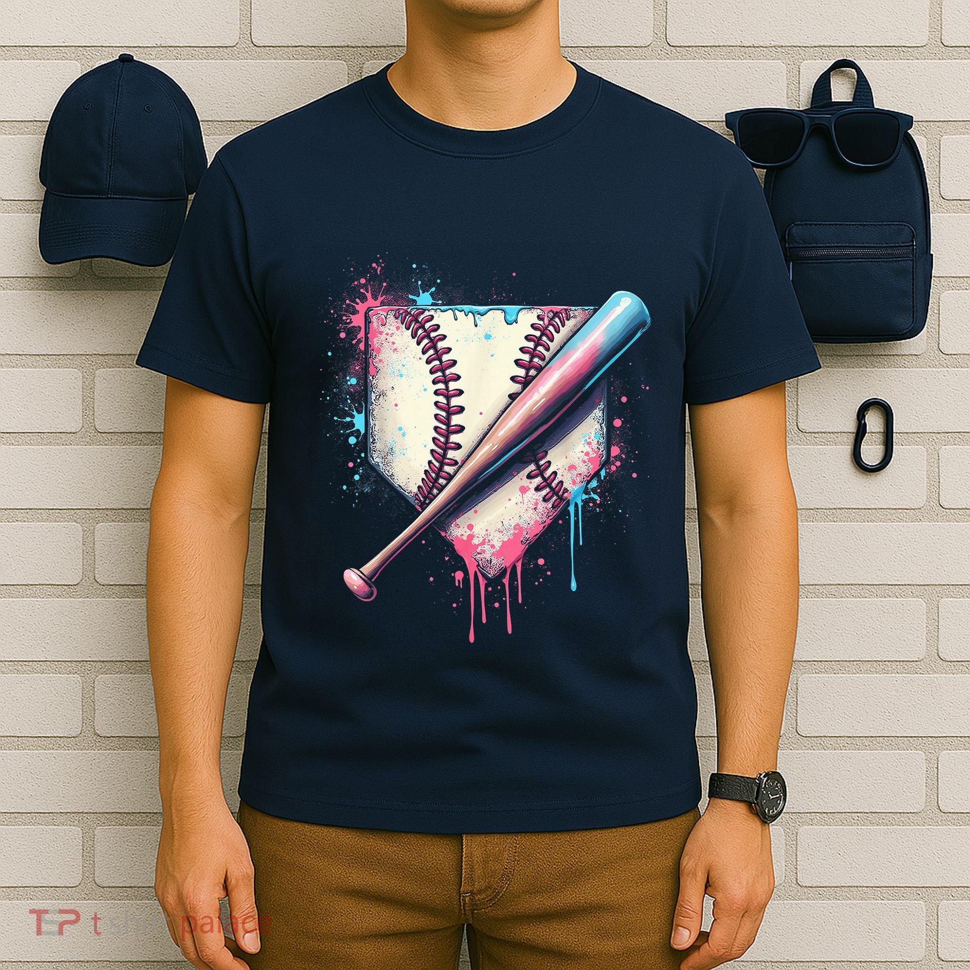 Cool Sport Baseball Plate Drip Home With Sprinkles Drip T-Shirt