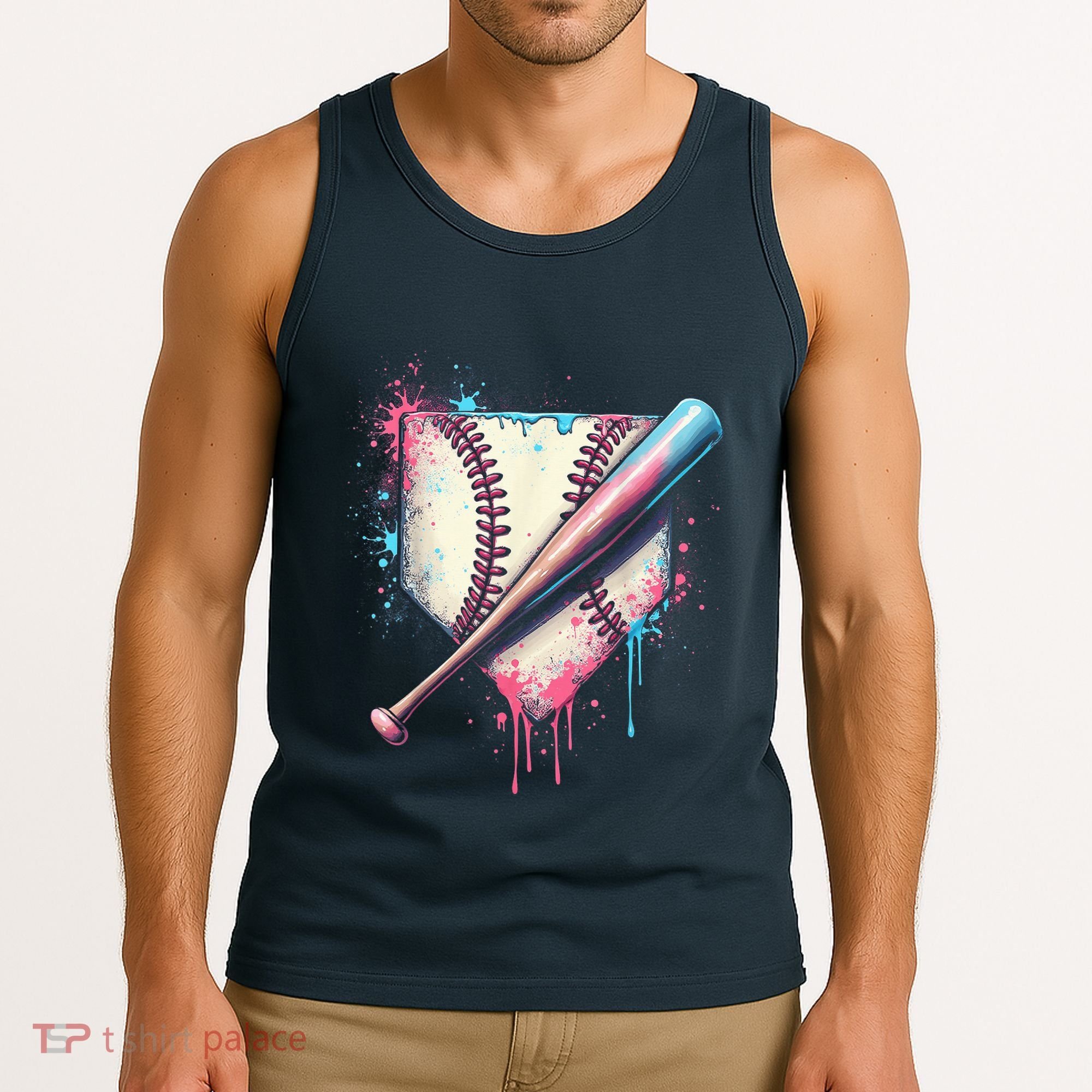 Cool Sport Baseball Plate Drip Home With Sprinkles Drip Tank Top