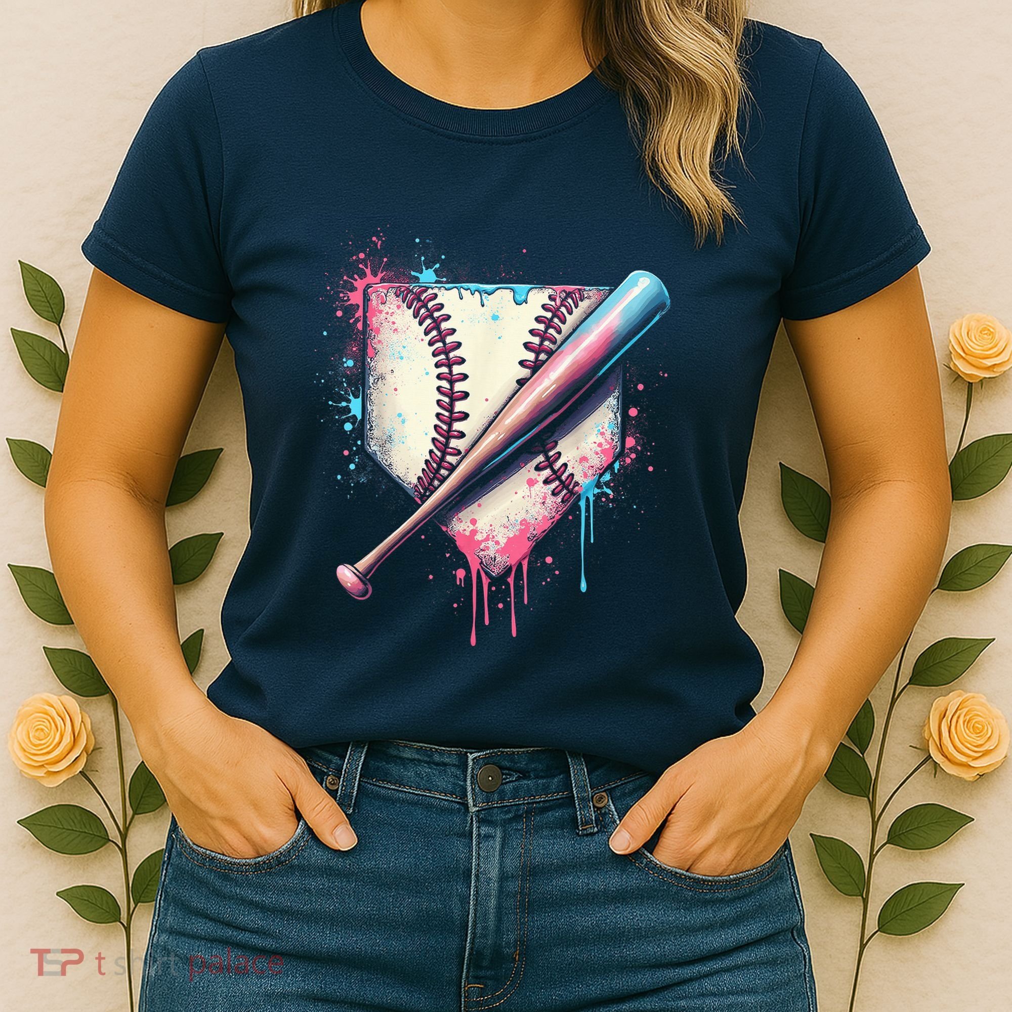 Cool Sport Baseball Plate Drip Home With Sprinkles Drip Women's T-Shirt