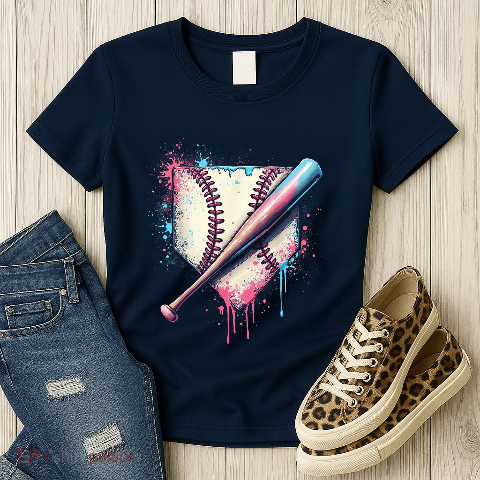 Cool Sport Baseball Plate Drip Home With Sprinkles Drip Women's T-Shirt