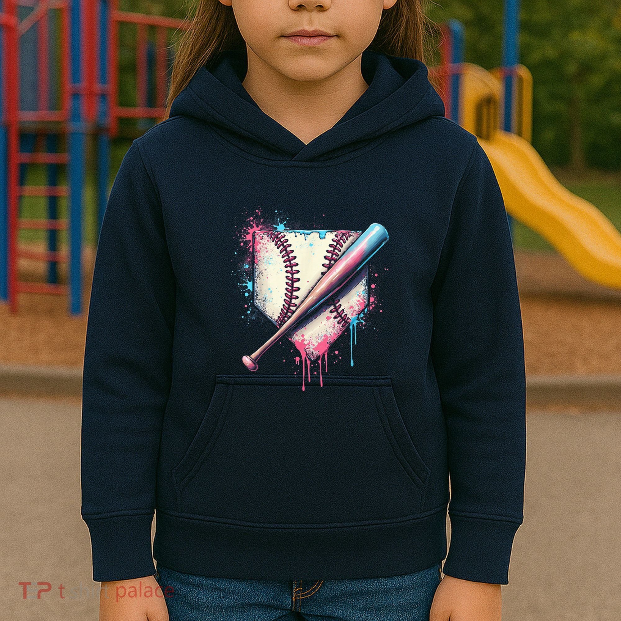 Cool Sport Baseball Plate Drip Home With Sprinkles Drip Kids Hoodie