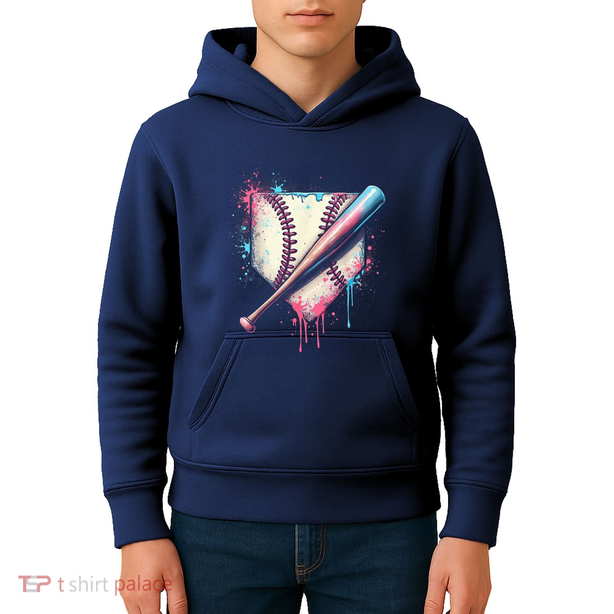 Cool Sport Baseball Plate Drip Home With Sprinkles Drip Kids Hoodie