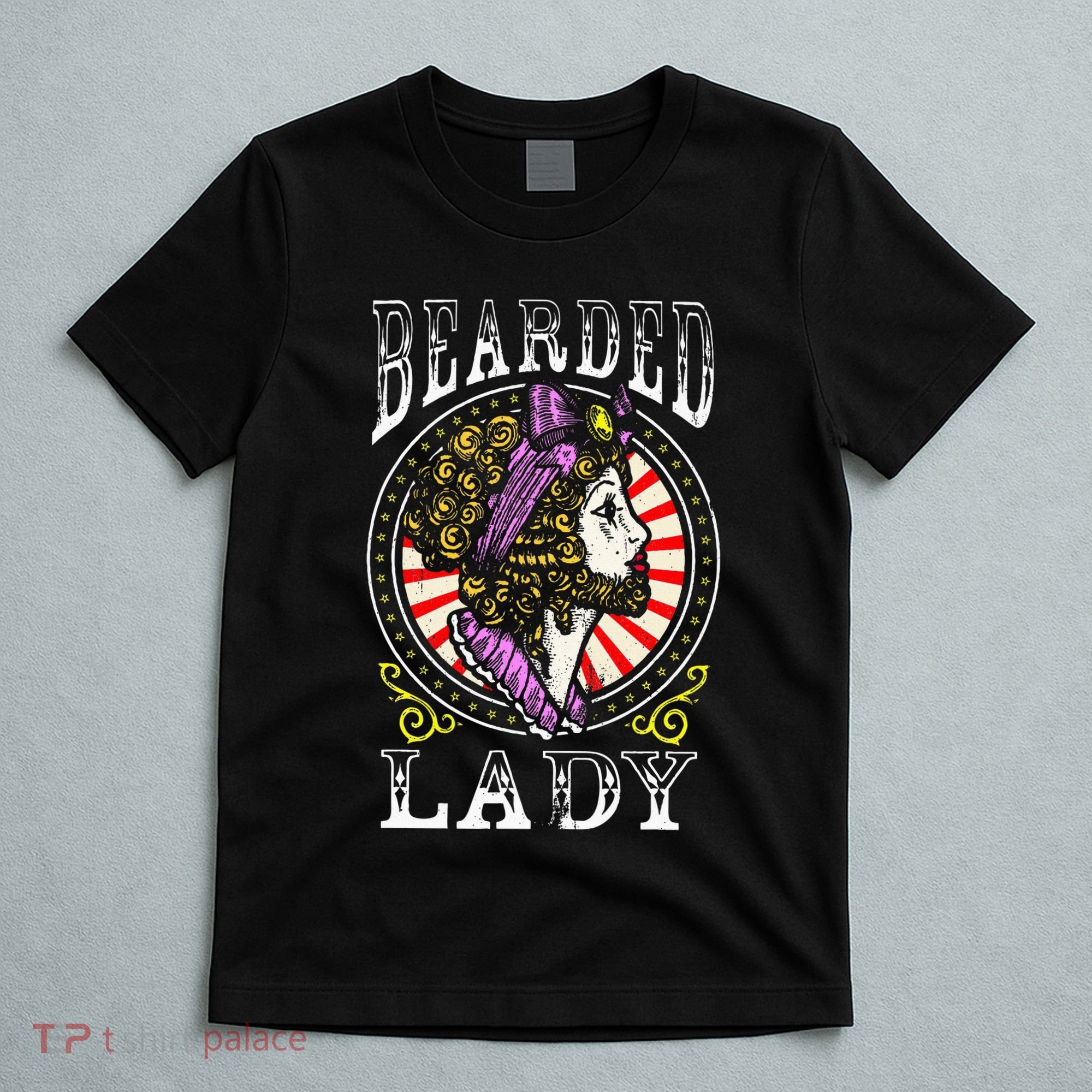 Circus Staff Bearded Lady Costume Vintage Carnival T-Shirt
