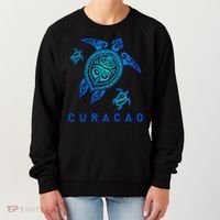 Curacao Sea Blue Tribal Turtle Women's Sweatshirt thumb 0