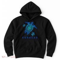 Curacao Sea Blue Tribal Turtle Hoodie thumb 0