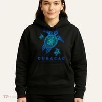 Curacao Sea Blue Tribal Turtle Hoodie thumb 5