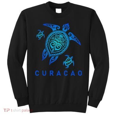 Curacao Sea Blue Tribal Turtle Sweatshirt
