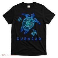 Curacao Sea Blue Tribal Turtle T-Shirt thumb 0