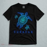 Curacao Sea Blue Tribal Turtle T-Shirt thumb 5