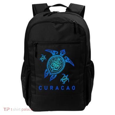Curacao Sea Blue Tribal Turtle Backpack