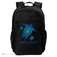 Curacao Sea Blue Tribal Turtle Backpack thumb 0