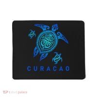 Curacao Sea Blue Tribal Turtle Mousepad thumb 0