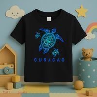 Curacao Sea Blue Tribal Turtle Toddler T-Shirt thumb 3