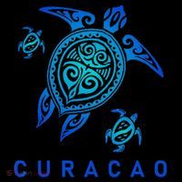 Curacao Sea Blue Tribal Turtle Women's T-Shirt thumb 6