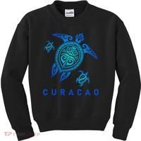 Curacao Sea Blue Tribal Turtle Kids Sweatshirt thumb 0