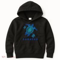 Curacao Sea Blue Tribal Turtle Kids Hoodie thumb 0
