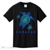 Curacao Sea Blue Tribal Turtle Kids T-Shirt thumb 0