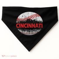 Cincinnati Souvenir Baseball City Downtown I Love Cincinnati USA-Made Doggie Bandana thumb 0