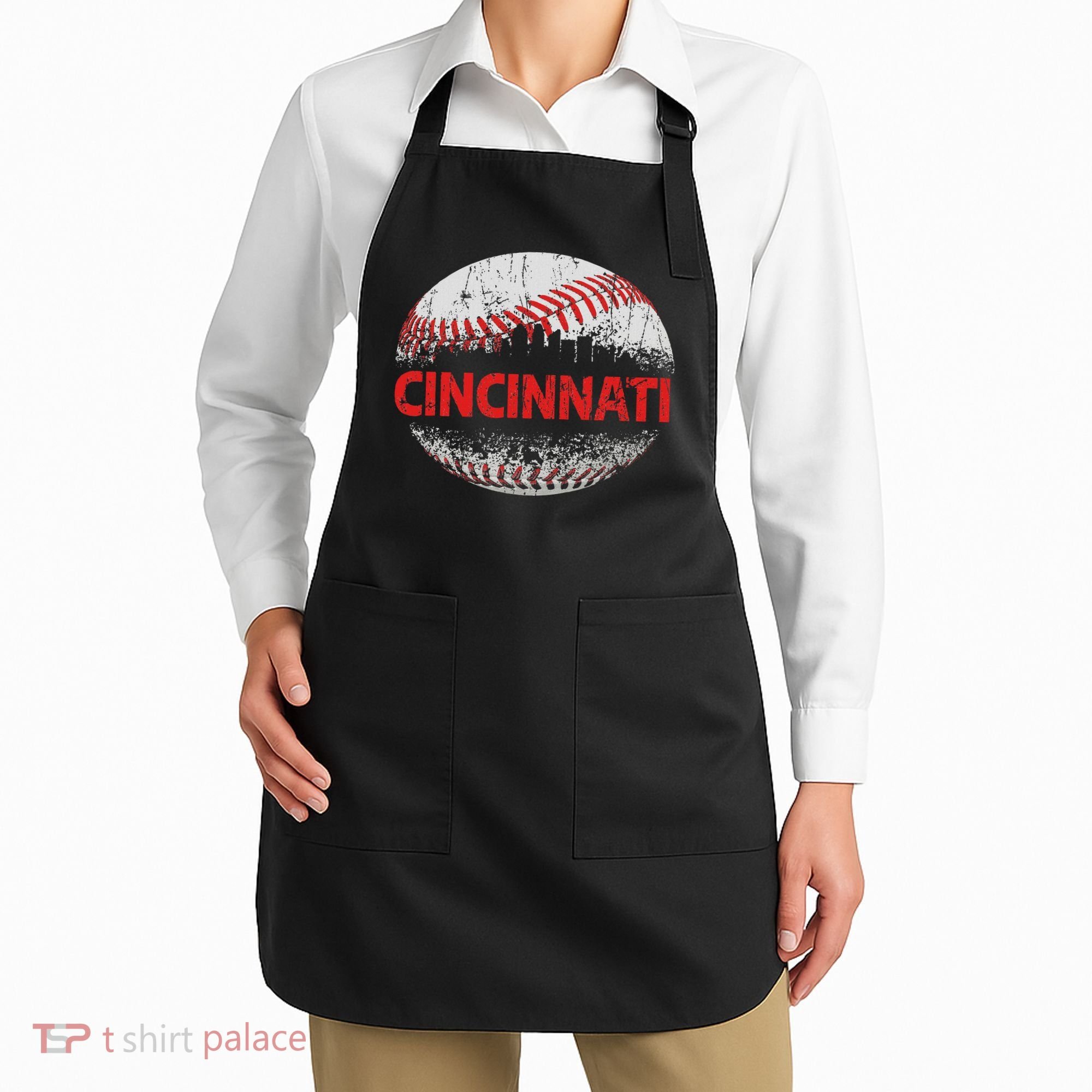Cincinnati Souvenir Baseball City Downtown I Love Cincinnati Apron