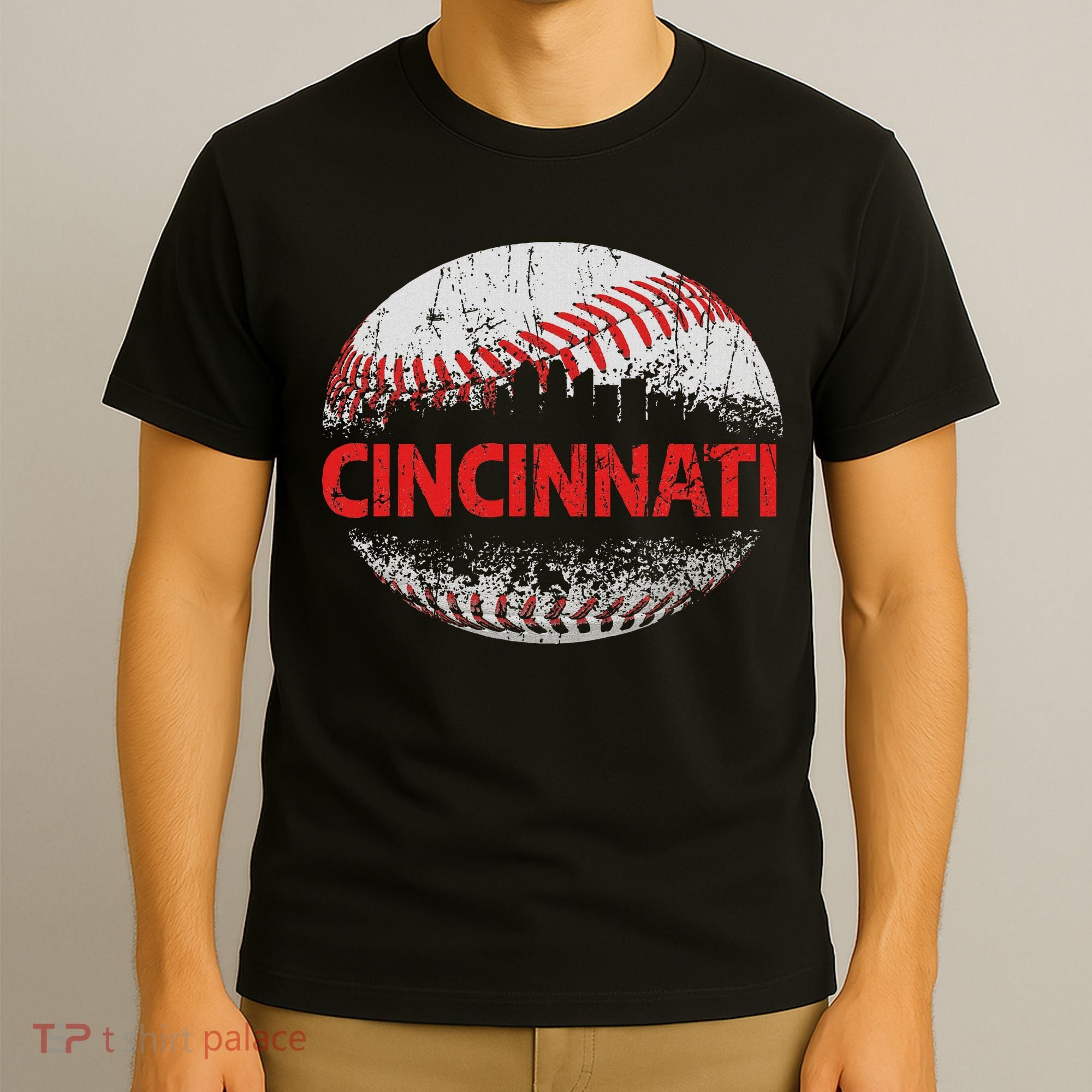Cincinnati Souvenir Baseball City Downtown I Love Cincinnati T-Shirt