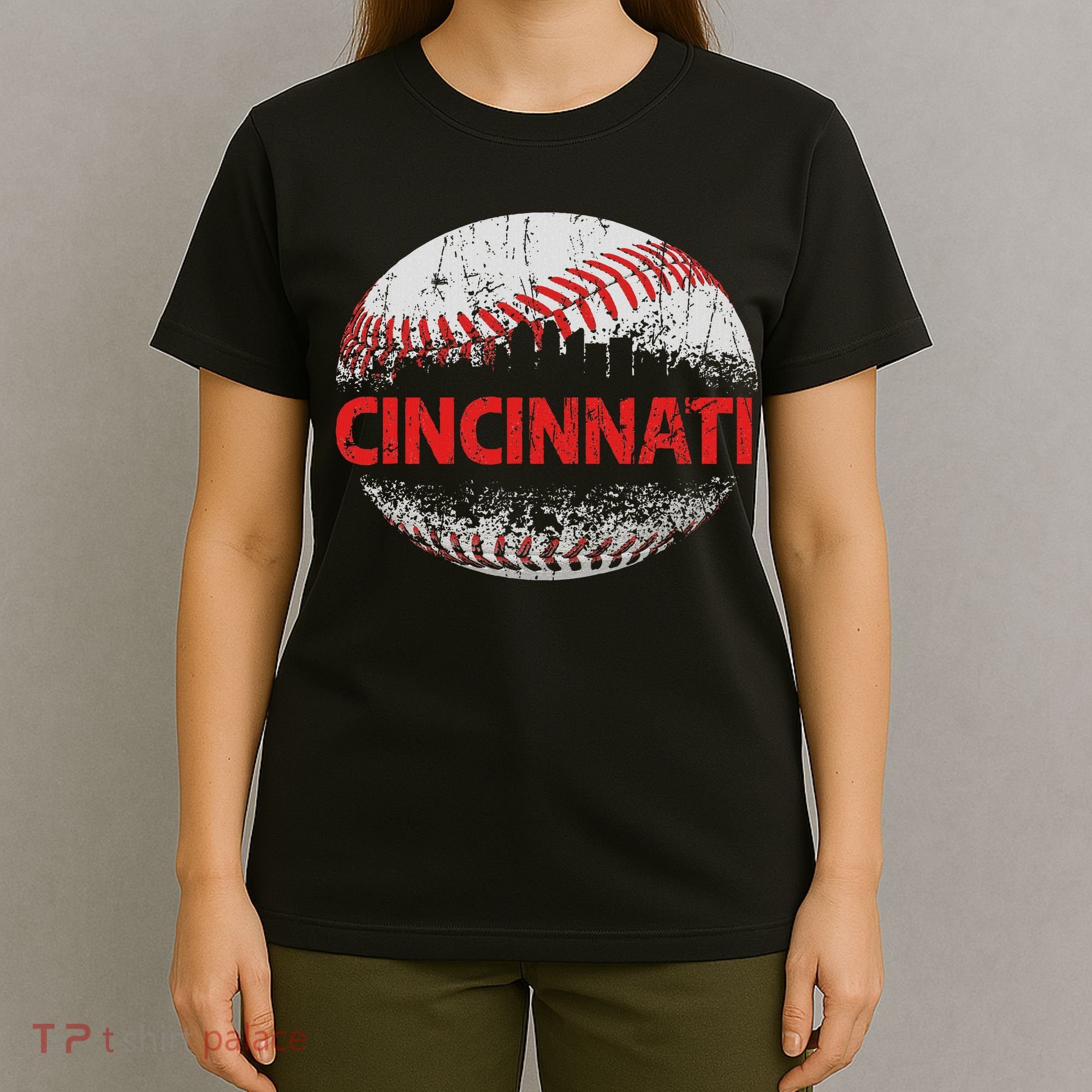 Cincinnati Souvenir Baseball City Downtown I Love Cincinnati T-Shirt