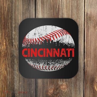Cincinnati Souvenir Baseball City Downtown I Love Cincinnati Coaster