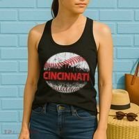 Cincinnati Souvenir Baseball City Downtown I Love Cincinnati Women's Tank Top thumb 2