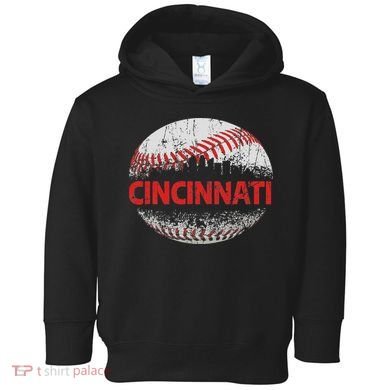 Cincinnati Souvenir Baseball City Downtown I Love Cincinnati Toddler Hoodie