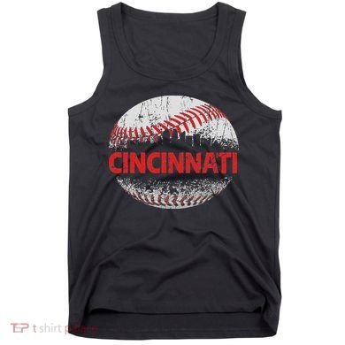 Cincinnati Souvenir Baseball City Downtown I Love Cincinnati Tank Top
