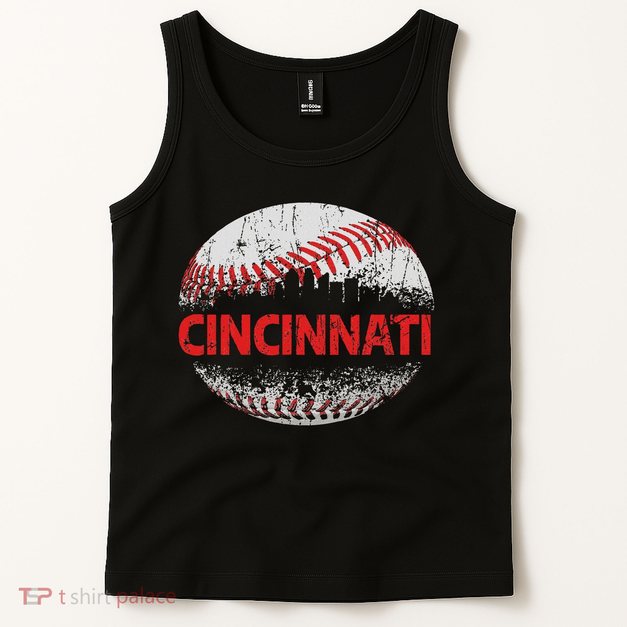 Cincinnati Souvenir Baseball City Downtown I Love Cincinnati Tank Top