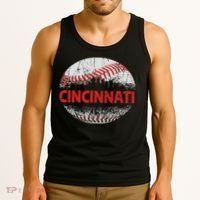 Cincinnati Souvenir Baseball City Downtown I Love Cincinnati Tank Top thumb 3