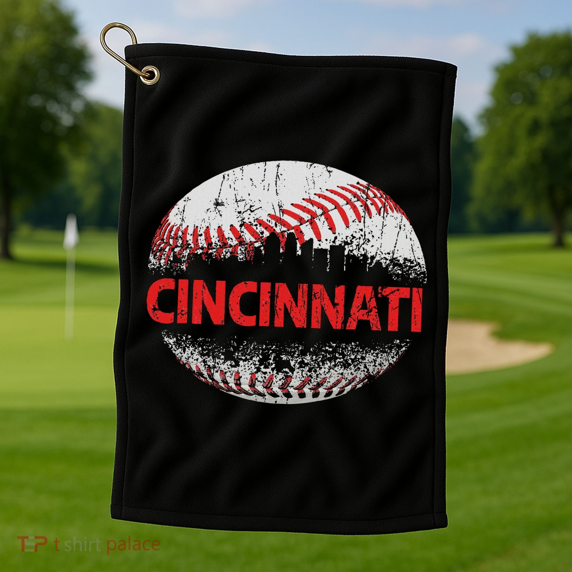 Cincinnati Souvenir Baseball City Downtown I Love Cincinnati Golf Towel